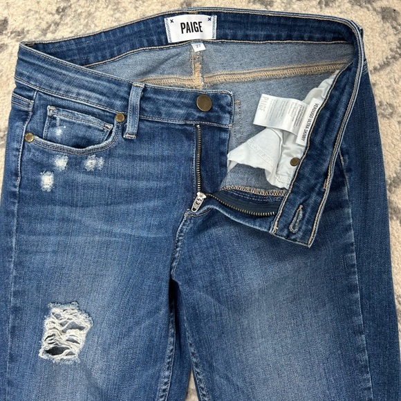 Paige Verdugo Ultra Skinny Jeans Danica Destructed Medium Wash Women's Size 27 - Picture 7 of 7